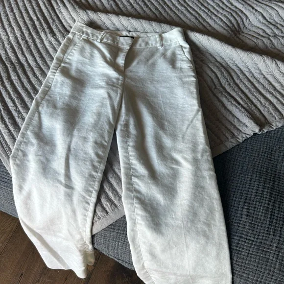 JCrew cropped white linen pants size 2. - Picture 6 of 10